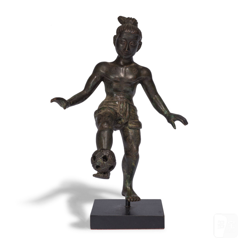 緬甸 十九世紀 銅緬甸少年踢藤球像 | STATUETTE REPRÉSENTANT UN GARÇON JOUANT AU CHINLONE EN BRONZE - 图6